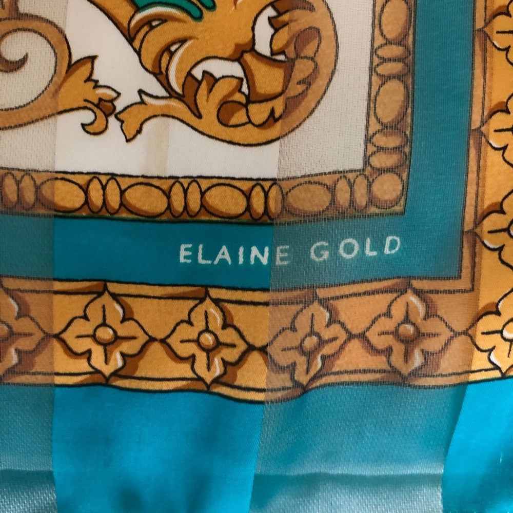 Vintage Elaine Gold Scarf 11.5” x 52” - Picture 8 of 12